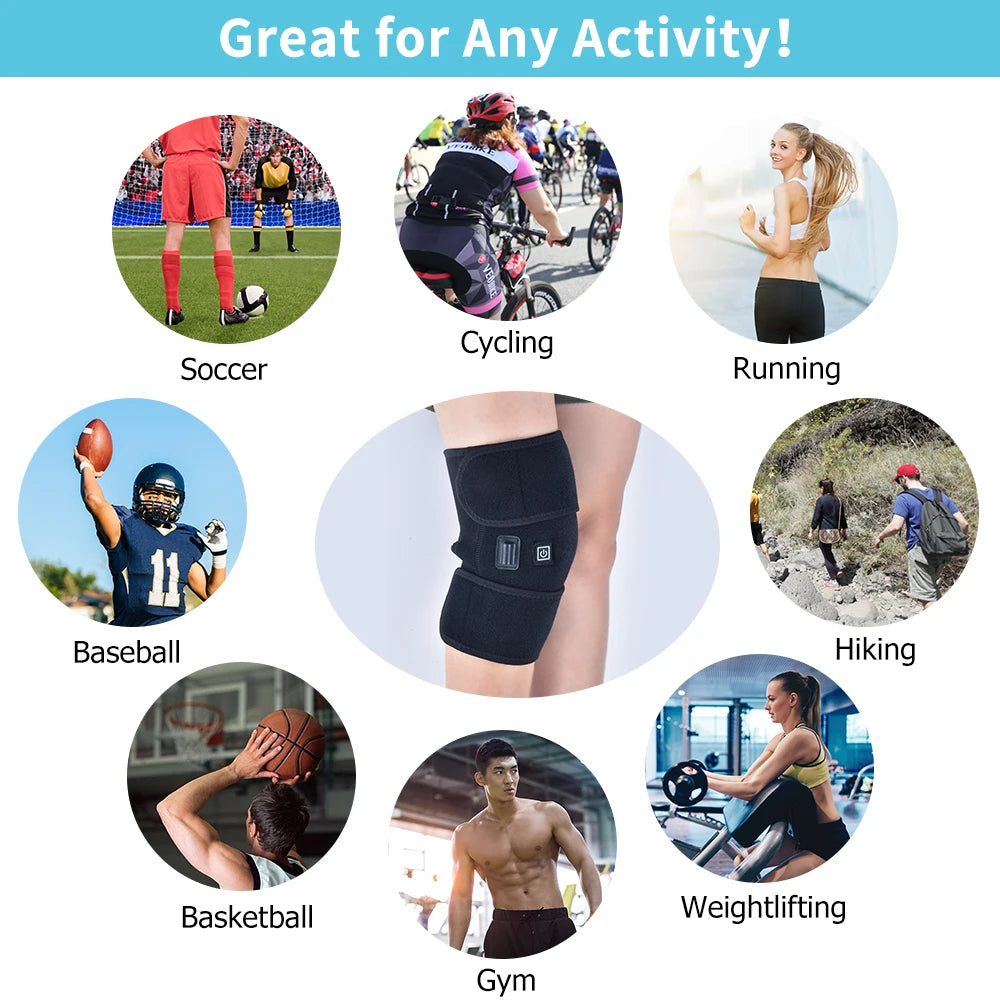 Heating Knee Brace Support Pads Massager