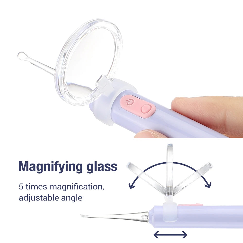 Light Spoon with Magnifier Ear Wax