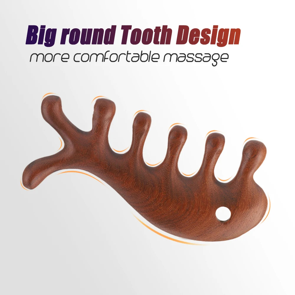 Wide-Tooth Sandalwood Massage Head Comb